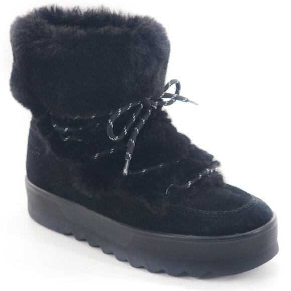 COUGAR Waterproof Suede Platform Faux Fur Winter Ankle Boots Black - Picture 1 of 9